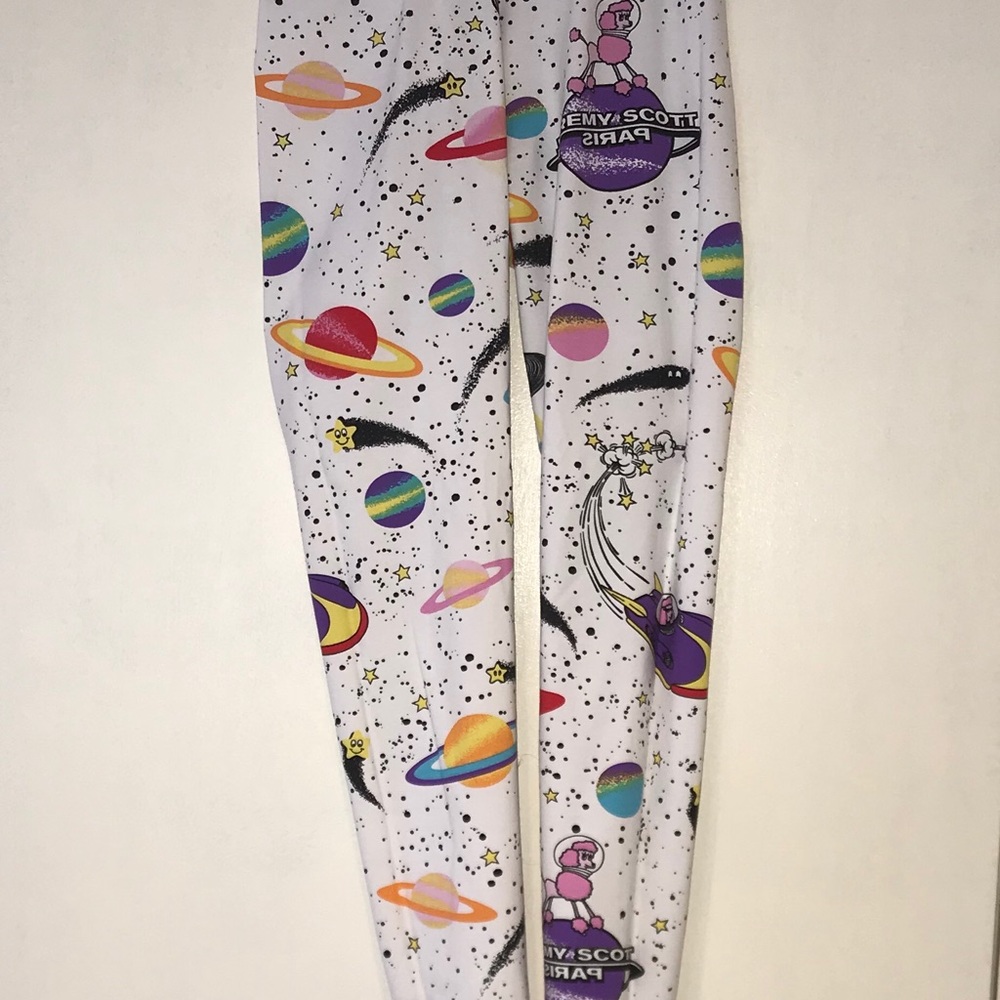 Jeremy Scott white planet leggings